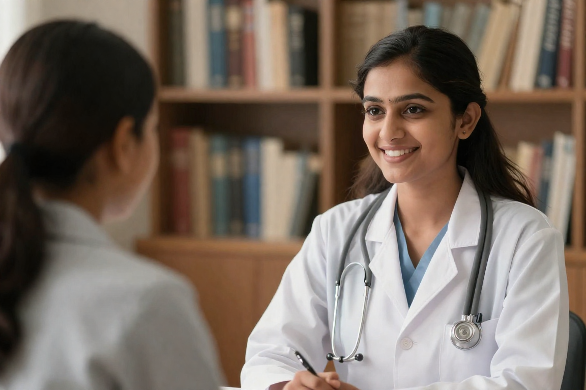 Doctor consulting with a patient about symptoms